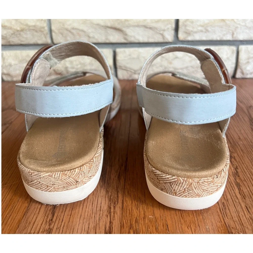 Remonte Jocelyn 53 Soft Sandals Two Tone Coastal 39 Blue Cream Leather Wedge